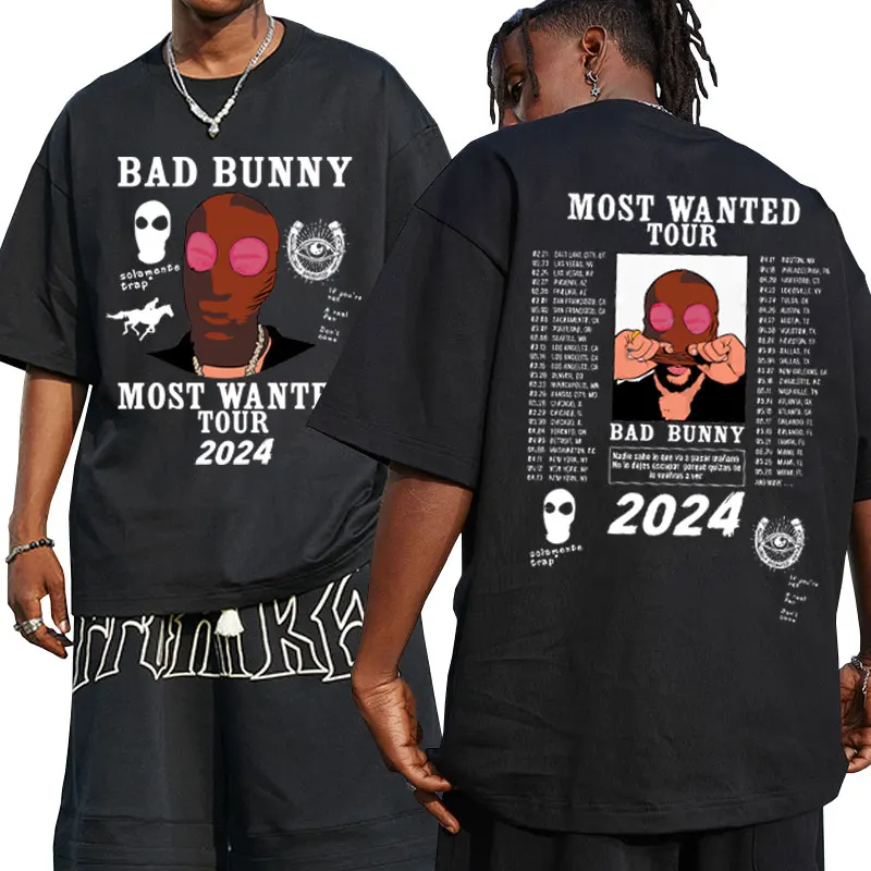 

Bad Bunny Most Wanted Tour Graphic T Shirts Nadie Sabe Lo Que Va A Pasar Manana Print T Shirt Male Short Sleeve Streetwear Tees