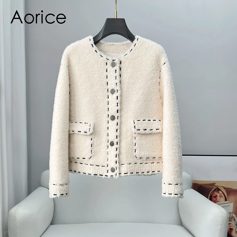 Aorice Genuine Sheep Shearing Fashion Women Coat Real Wool Fur Winter Warm Elegant Jacket CT336
Aorice Genuine Sheep Shearing Fashion Women Coat Real Wool Fur Winter Warm Elegant Jacket CT336