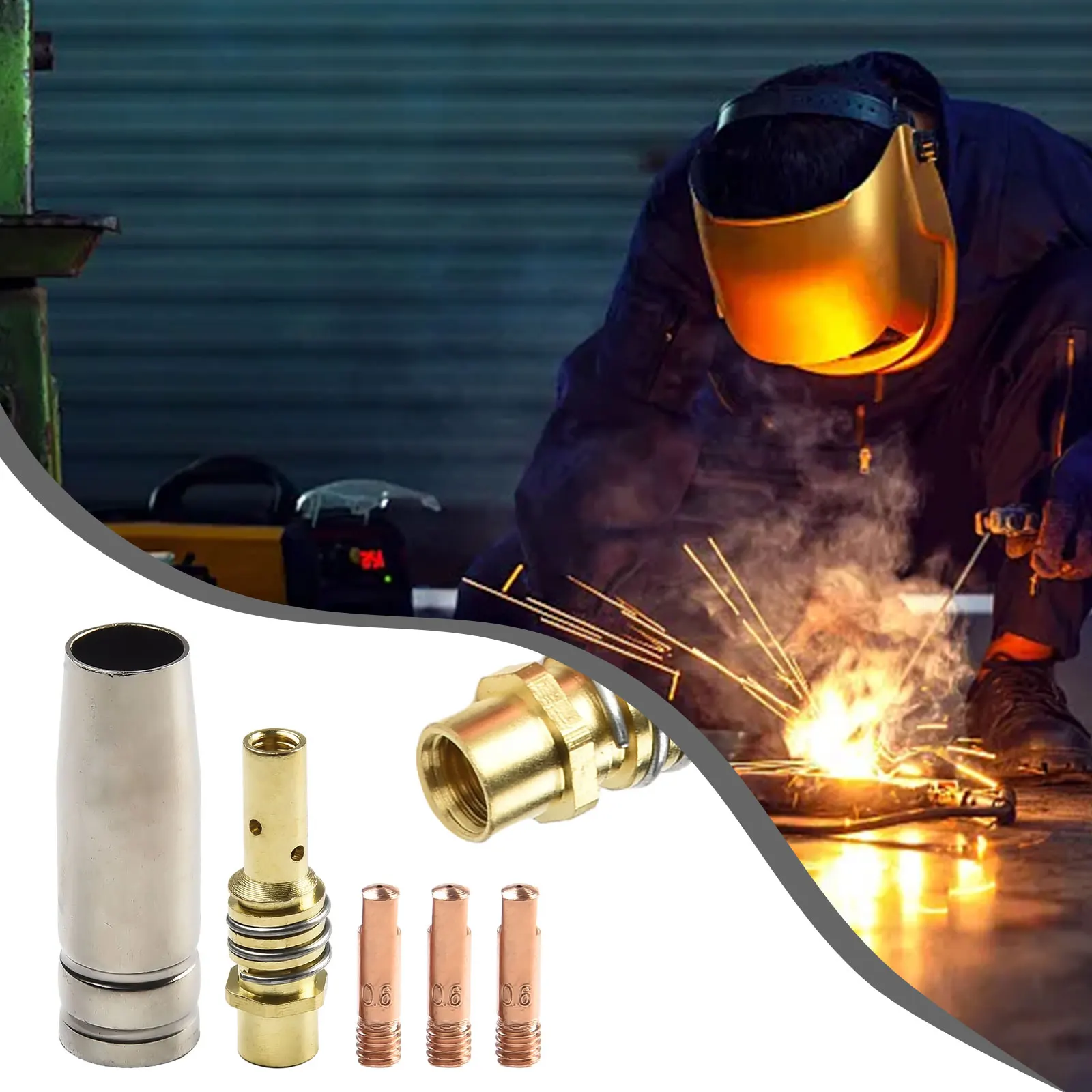 Consumables Kit Welding Nozzle Contact Tip MB15 15AK 5pcs/set Replacement 0.6/0.8/0.9/1.0/1.2mm Accessories Brand New
Consumables Kit Welding Nozzle Contact Tip MB15 15AK 5pcs/set Replacement 0.6/0.8/0.9/1.0/1.2mm Accessories Brand New