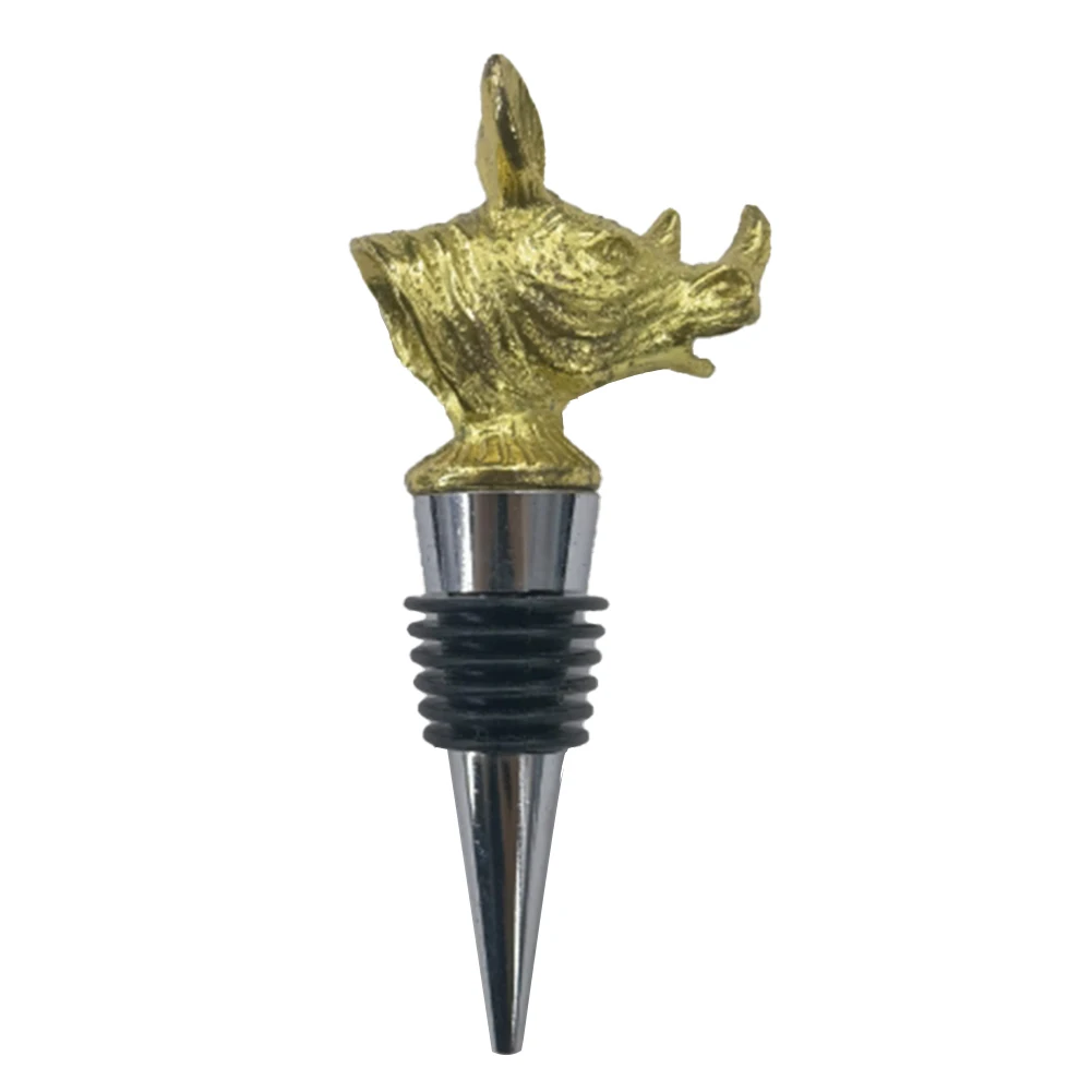 

Rhinoceros Head Pourer Red Wine Stopper For Champagne Bottle Stoppers Deer Beverage Cork Vacuum Seal Wedding Kitchen Bar Tools