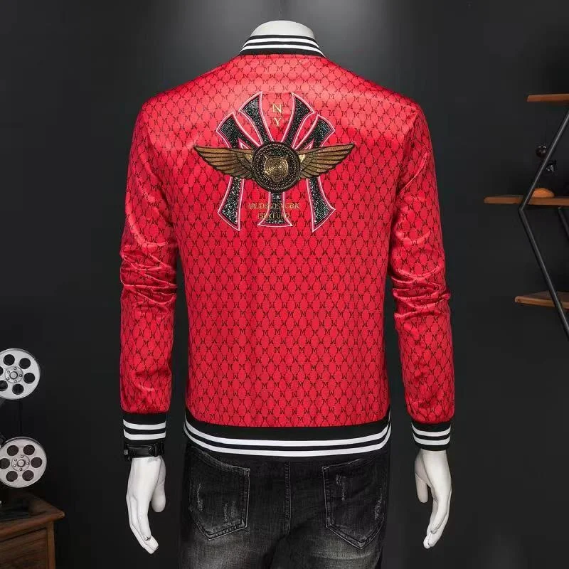 Luxury brand Trendy Brand Fashion Premium Jacket Men's Autumn New Korean Slim Red Letter Embroidery Coat
Luxury brand Trendy Brand Fashion Premium Jacket Men's Autumn New Korean Slim Red Letter Embroidery Coat