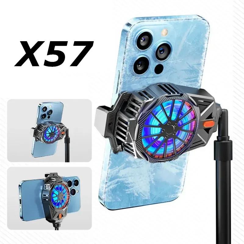 

X57 NEW Mobile Phone 3 Gears Adjustable Semiconductor Cooling Fan Radiator Type-C System for PUBG Game Cooler for IPhone Android