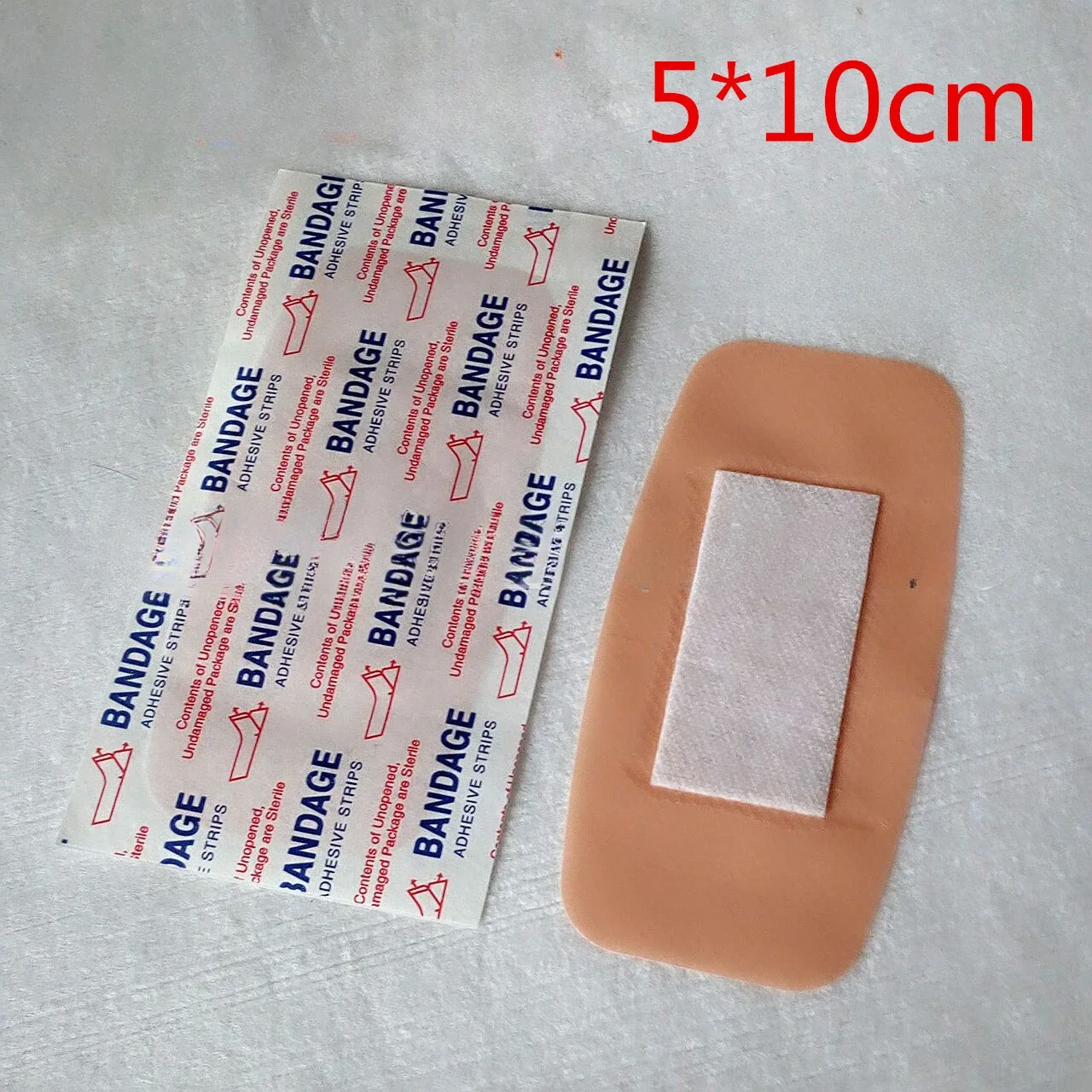 

100pcs Large Band Aid 5*10cm Waist Drum Bandage Waterproof and Breathable Large Wound Patch Skin Tone PE