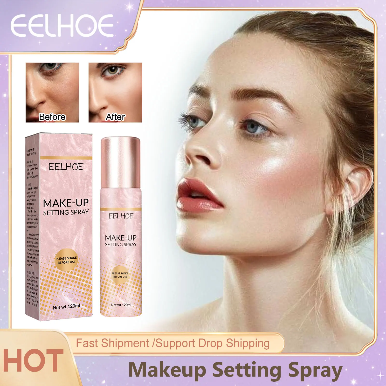 

Makeup Setting Spray Natural Matte Moisturizing Long Lasting Oil Control Refreshing Quick Fixer Lightweight Foundation Cosmetics