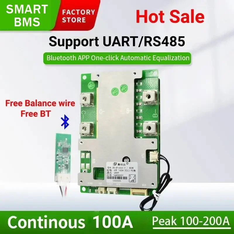 JBD Smart BMS 24V 36V 48V 6S 8S 10S 16S 100A BMS LiFeo4 Lithium Battary Bms Balance Board Free BT For Electric Bike
JBD Smart BMS 24V 36V 48V 6S 8S 10S 16S 100A BMS LiFeo4 Lithium Battary Bms Balance Board Free BT For Electric Bike