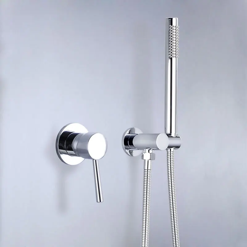 

Brushed Gold Shower Faucets Set Rainfall Shower System Concealed Hot Cold Water Mixer Tap Bathroom Round Shower Faucet