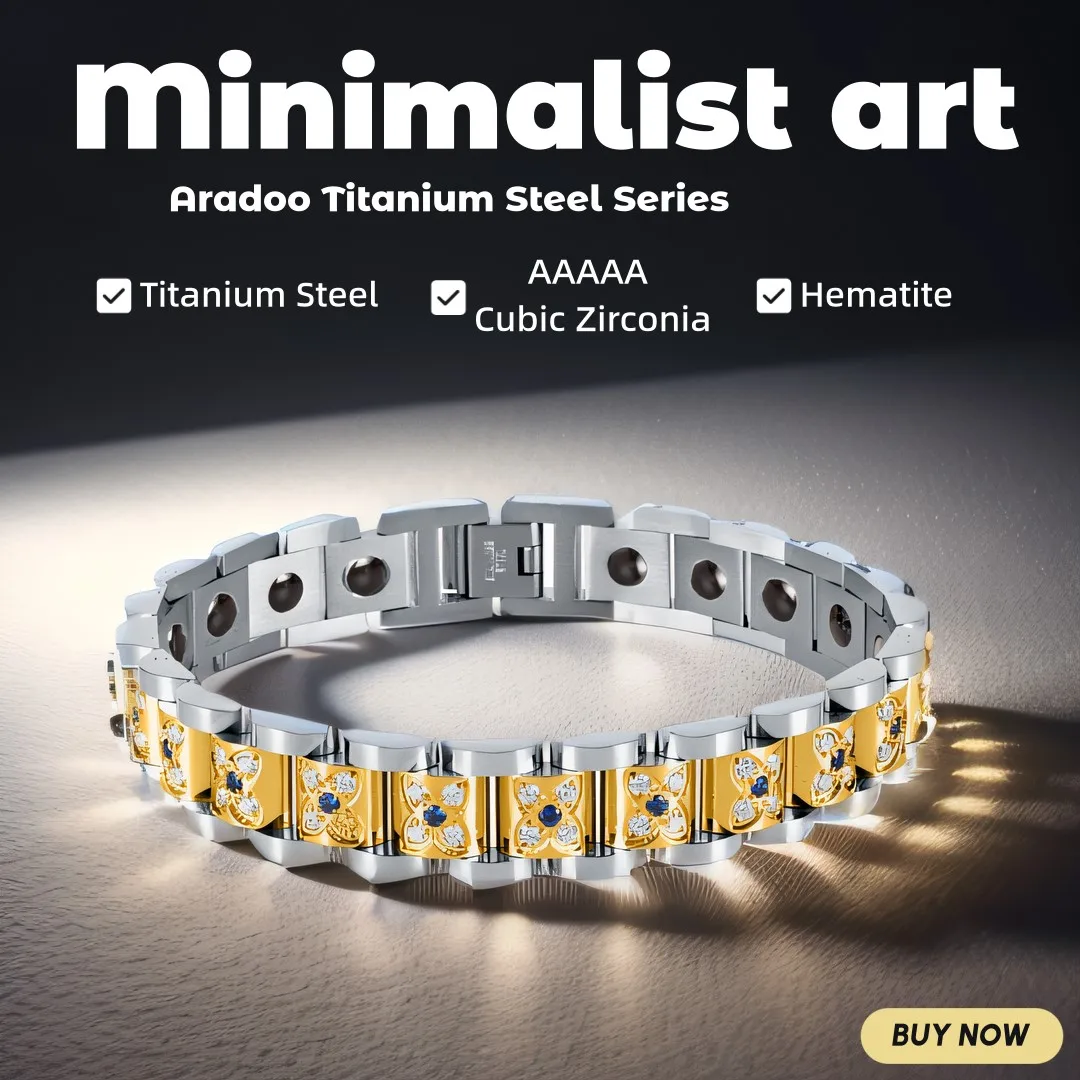 

Titanium Steel Micro-inlaid Zircon Bracelet Magnetic Slimming Couple Bracelet Anti-fatigue Therapy Bracelet