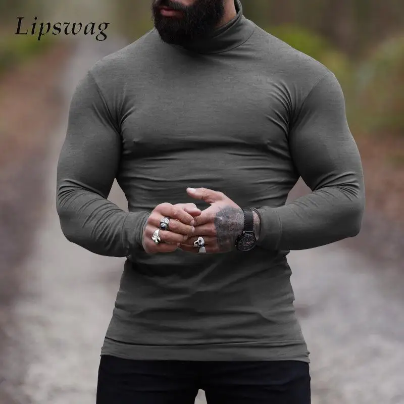 Winter Warming Bottoming Tops Mens Sweater Fall Casual Solid Long Sleeve Turtleneck T-shirt Slim Elastic Knit Jumper Top For Men 
Winter Warming Bottoming Tops Mens Sweater Fall Casual Solid Long Sleeve Turtleneck T-shirt Slim Elastic Knit Jumper Top For Men