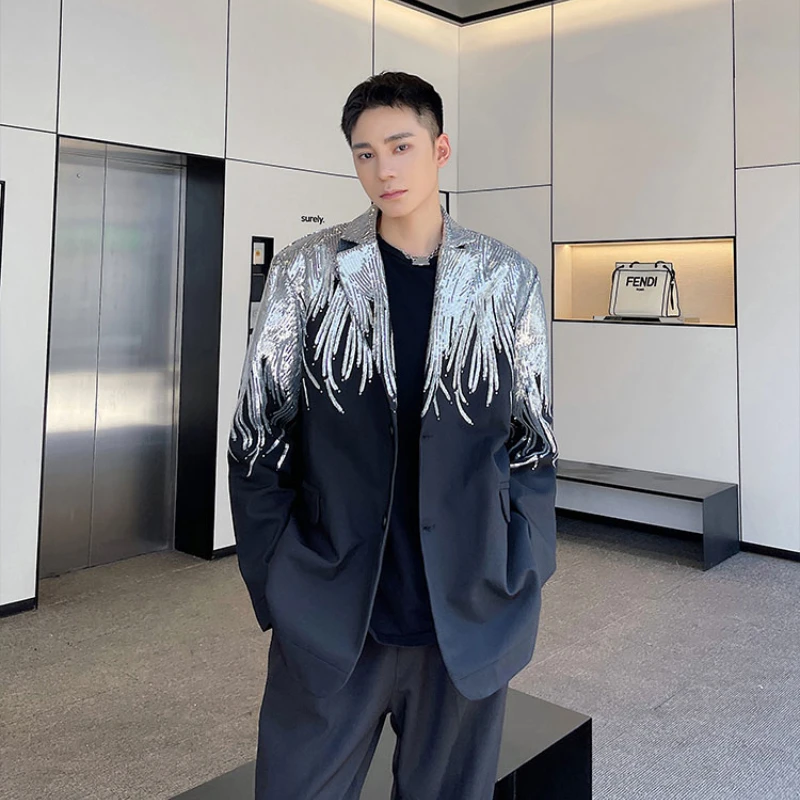 2023 New Heavy Craft Embroidery Sequin Trend Casual Men's Blazer Autumn Fashion Fit Jacket Streetwear Suit Male Coat L31
2023 New Heavy Craft Embroidery Sequin Trend Casual Men's Blazer Autumn Fashion Fit Jacket Streetwear Suit Male Coat L31