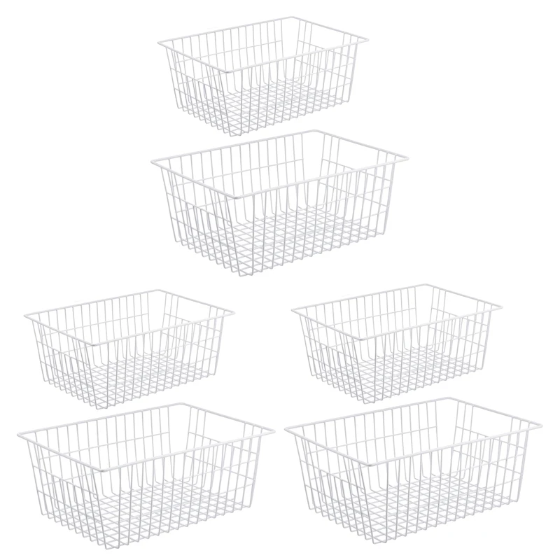 6 Pack Wire Storage Baskets, Farmhouse Metal Wire Basket Freezer Storage Organizer Bins With Handles(White)
6 Pack Wire Storage Baskets, Farmhouse Metal Wire Basket Freezer Storage Organizer Bins With Handles(White)