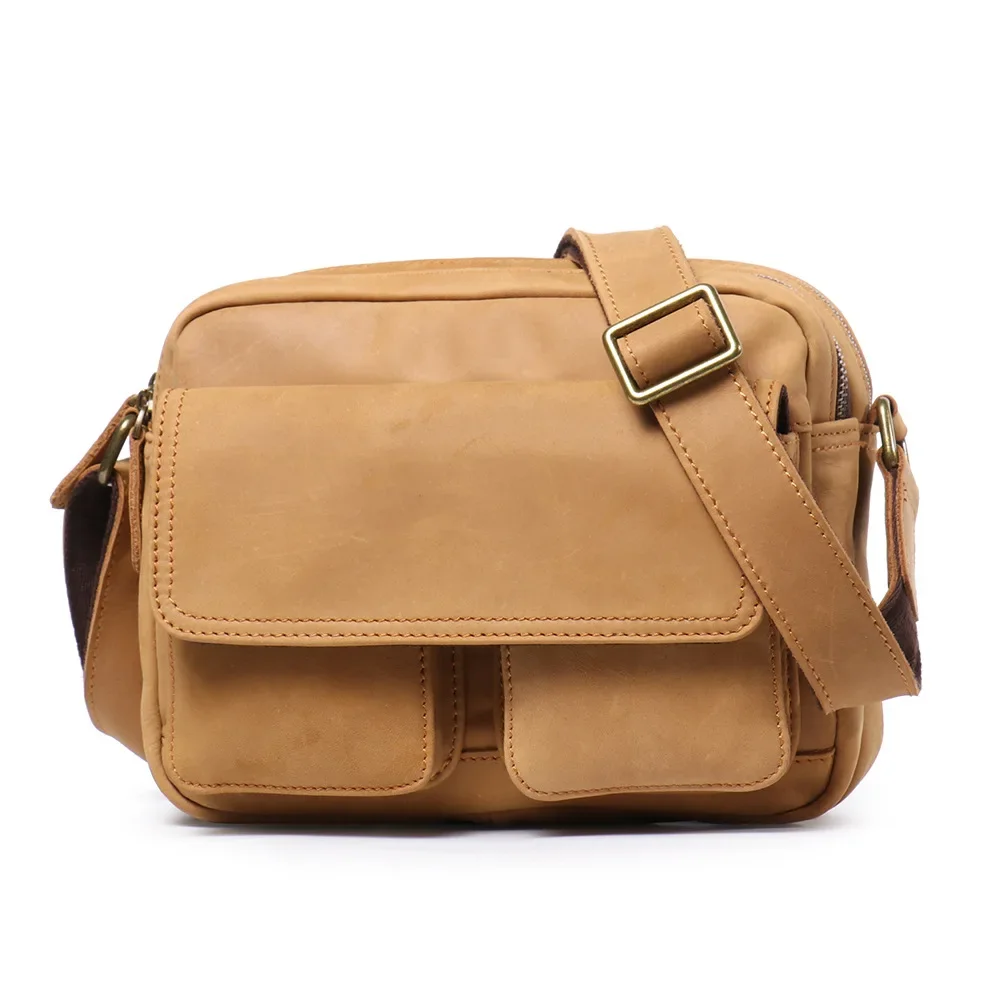 Genuine Leather Messenger Bag for Men, Crazy Horse Shoulder Bag
Genuine Leather Messenger Bag for Men, Crazy Horse Shoulder Bag