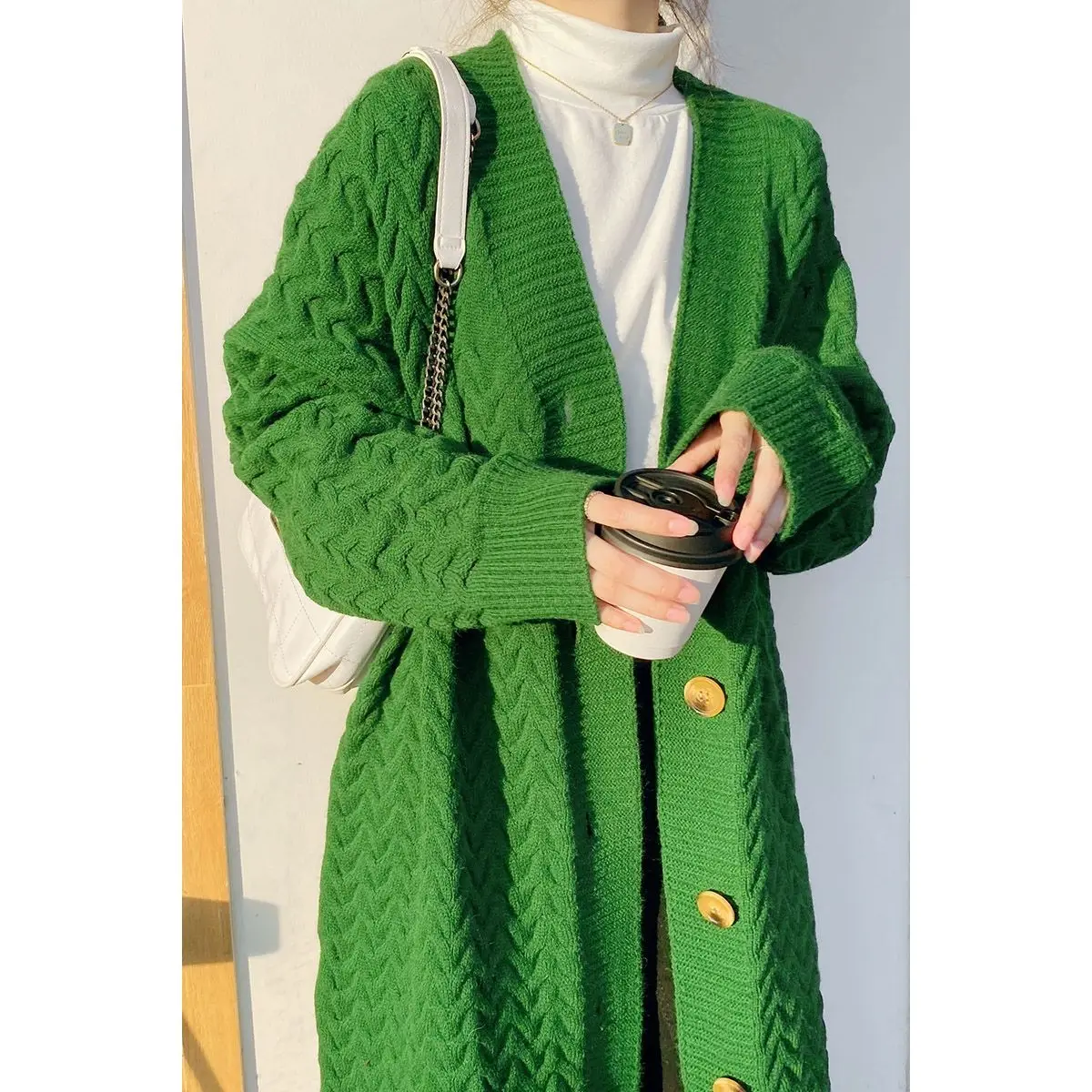 Winter Women's Long Knitted Jacket Coat Green Cardigan Vintage Loose Long Fashion Thickened Dress Warm Jacket Oversized Cardigan
Winter Women's Long Knitted Jacket Coat Green Cardigan Vintage Loose Long Fashion Thickened Dress Warm Jacket Oversized Cardigan