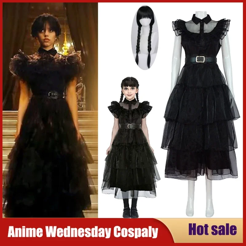 Addams-Wednesday Movie Costume for Girl and Boy, Black Gothic Dresses for Carnival and Halloween Party, Women's Clothing, Novelt
Addams-Wednesday Movie Costume for Girl and Boy, Black Gothic Dresses for Carnival and Halloween Party, Women's Clothing, Novelt