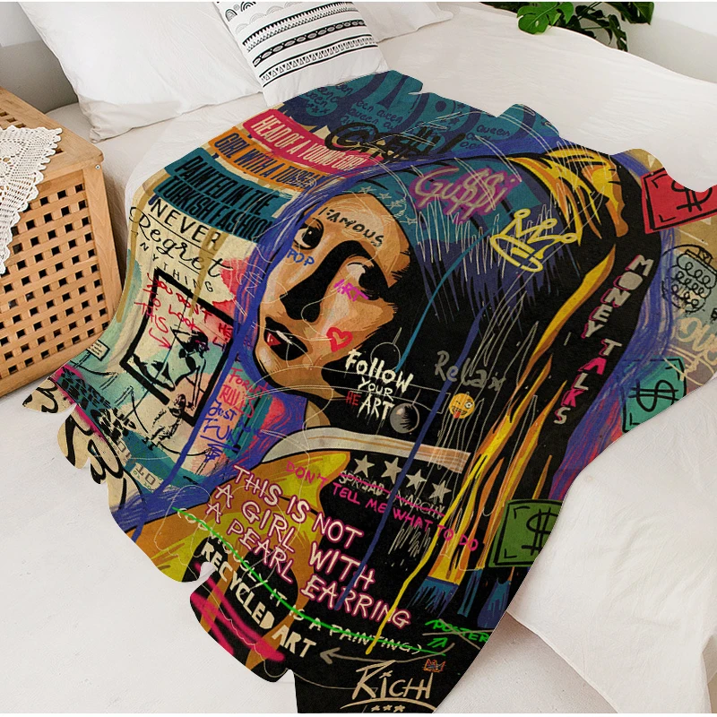 

Фланелевые одеяла для дивана, зимние постельные принадлежности из микрофибры в стиле поп-арт, теплые флисовые мягкие одеяла на заказ большого размера