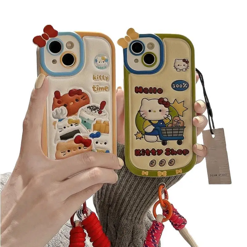 Чехол для телефона Sanrios Hellokittys для Iphone 15 14 13 12 11 серии Pro Plus Pro Max с подвеской на запястье Мягкий защитный чехол
Чехол для телефона Sanrios Hellokittys для Iphone 15 14 13 12 11 серии Pro Plus Pro Max с подвеской на запястье Мягкий защитный чехол