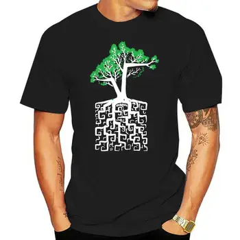 미로 스퀘어 루트 수학 티셔츠 남성용, 물리 화학 과학 나무 대학 티셔츠, 3D 프린트 빈티지 남성 상의 티