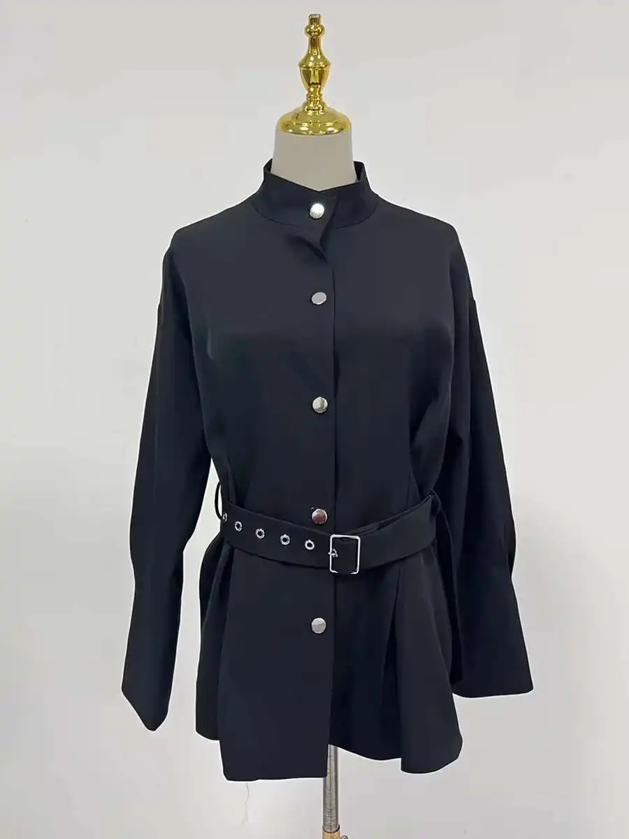 KWTX Solid Two Piece Women's Collar Long Sleeve Splicing Belt Coat High Waist Pants Warm Set Women's Clothing 2025 Spring New 13 Sdd1745c4091b42f1ba984aaf99b8317c9