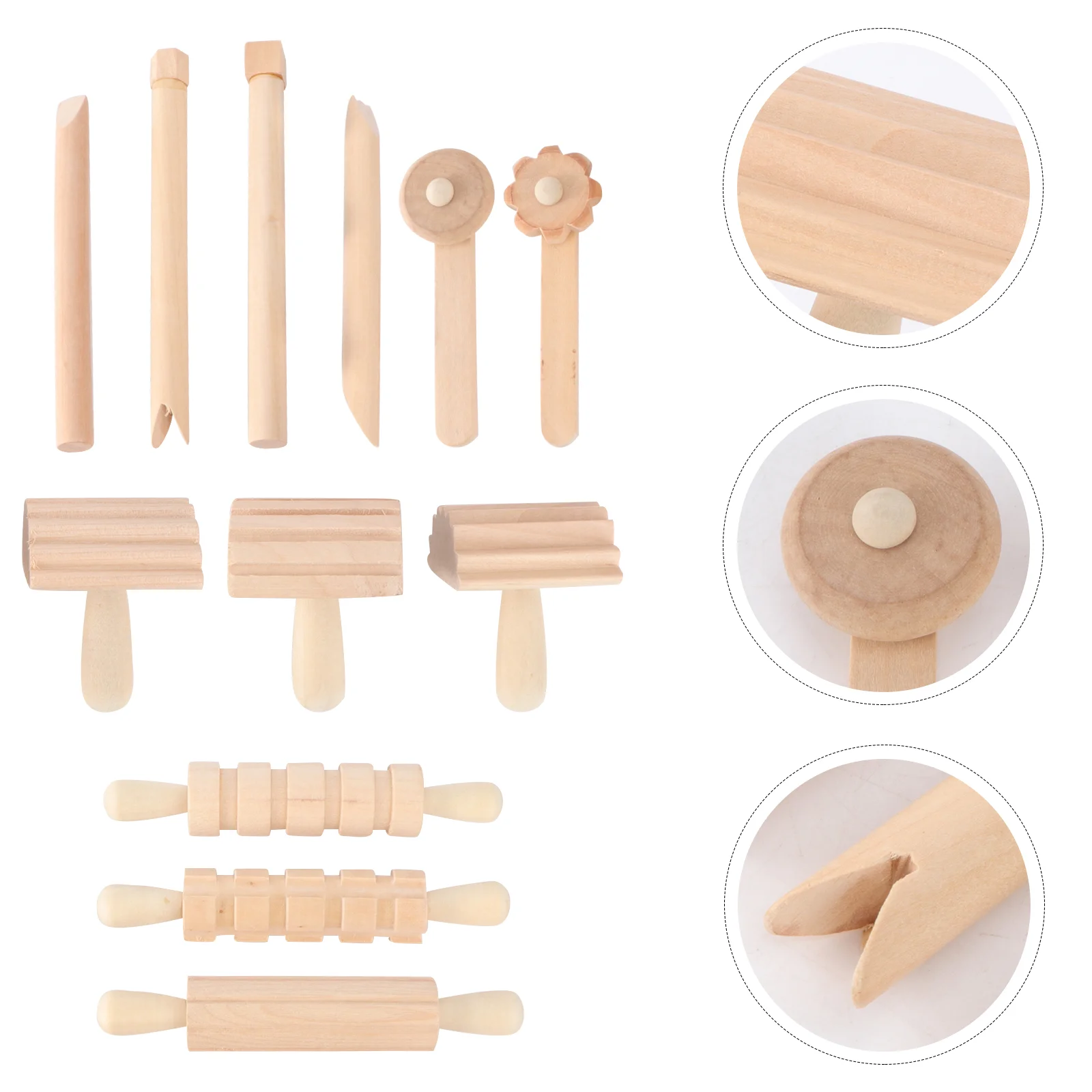12pcs Wooden Dough Tools Clay Pattern Rolling Pin Set Dough Molding Shaping Tool for Toddler Kids Craft Activity Supplies
12pcs Wooden Dough Tools Clay Pattern Rolling Pin Set Dough Molding Shaping Tool for Toddler Kids Craft Activity Supplies