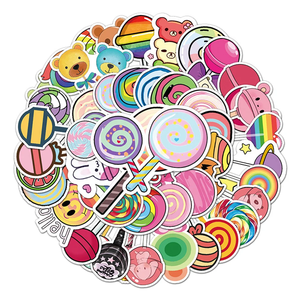 

10/30/50PCS Cartoon Lollipop Personality Creative Sticker Desk Refrigerator Computer PhoneSkateboard Waterproof StickerWholesale