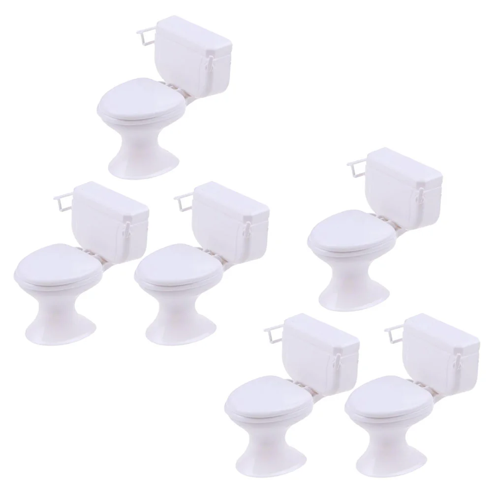 

6 Pcs Play House Toys Bathtub Accessories Bathroom Furniture Miniature Dolls Accessory Baby Toilet Plaything Girls Realistic