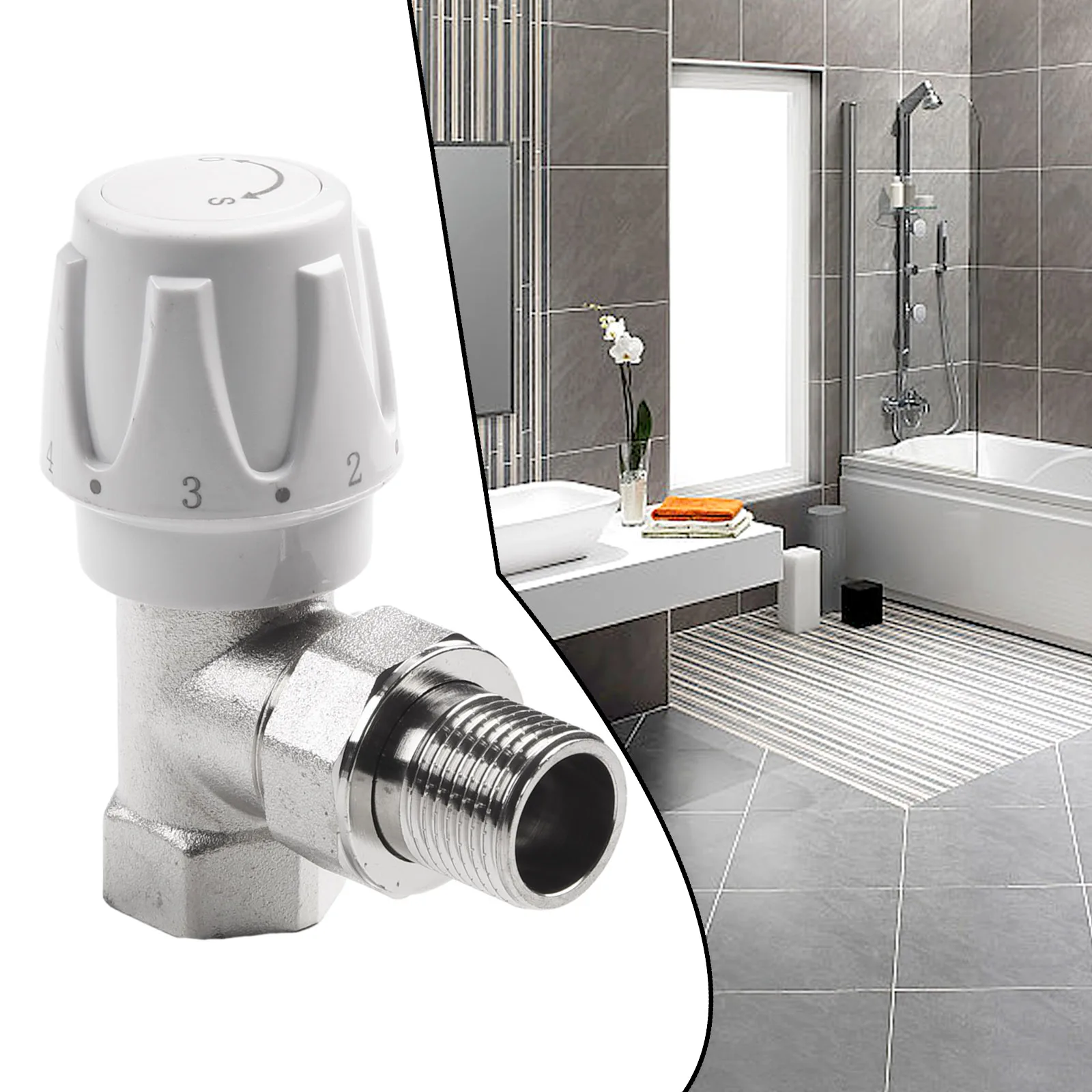 Thermostatic Valve for Radiator DN15 Floor Heating Valve Multiple Temperature Settings Chrome Copper Material
Thermostatic Valve for Radiator DN15 Floor Heating Valve Multiple Temperature Settings Chrome Copper Material