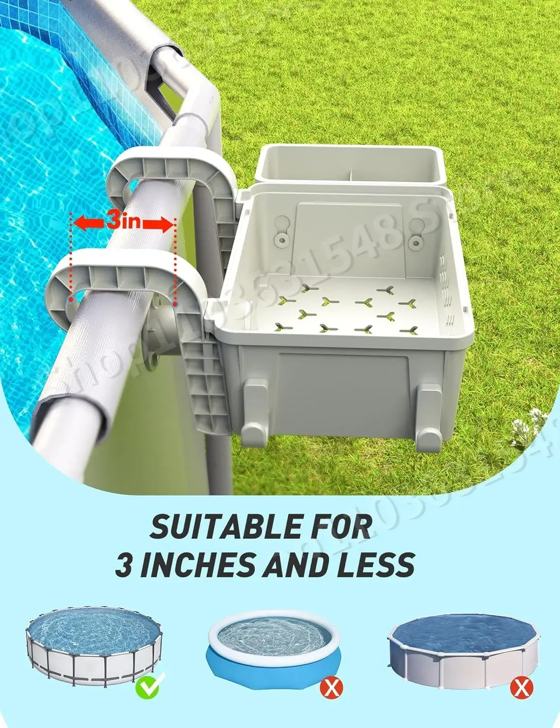 2024 Pool Storage Basket Plastic Hanging Mesh Organizer Hook Pool Drinks Holder Portable Removable Frame Swim Pool Accessories
2024 Pool Storage Basket Plastic Hanging Mesh Organizer Hook Pool Drinks Holder Portable Removable Frame Swim Pool Accessories