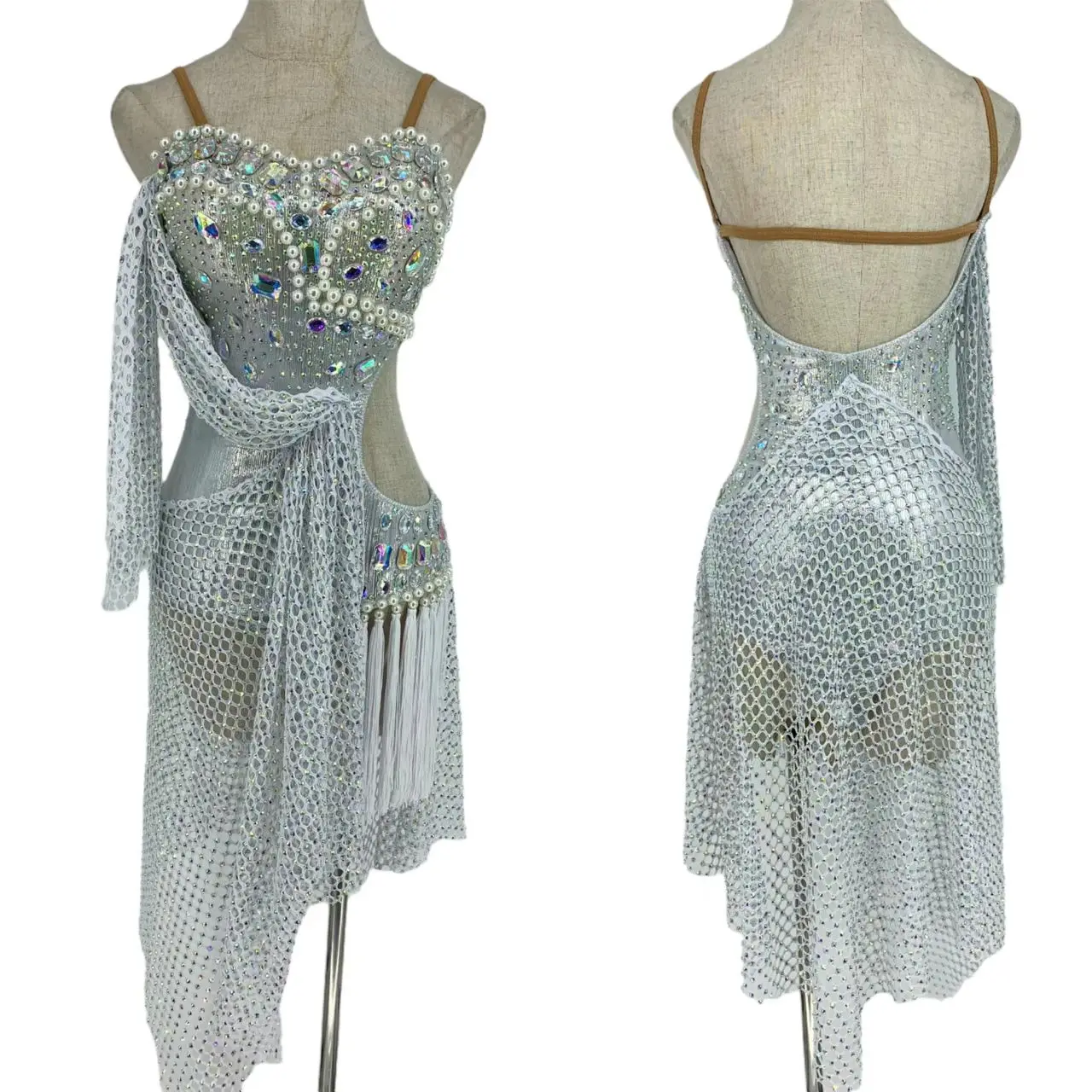 WHYNOT DANCE String Fringe Sexy Net Silver Customized Latin Tango Dance Competition Dress Fast Free Shipping for Girls or Women
WHYNOT DANCE String Fringe Sexy Net Silver Customized Latin Tango Dance Competition Dress Fast Free Shipping for Girls or Women