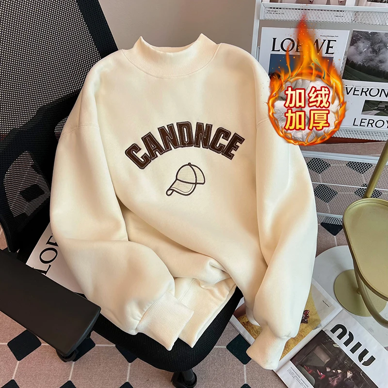 Alpaca Cashmere Sweatshirt Women's Autumn and Winter Plus Fleece Half-turtleneck Top Plus Size Women's Pullover
Alpaca Cashmere Sweatshirt Women's Autumn and Winter Plus Fleece Half-turtleneck Top Plus Size Women's Pullover