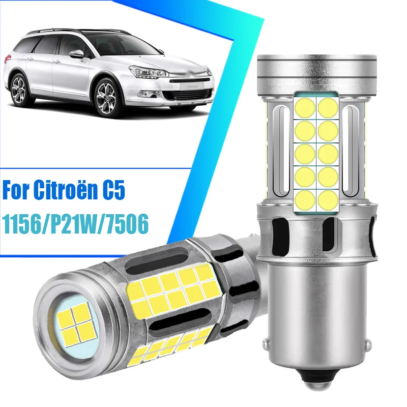 

2pcs 1156 BA15S P21W Canbus No Error Car LED Bulbs Auto Daytime Running Signal Light 7506 DRL Lamp For Citroën C5