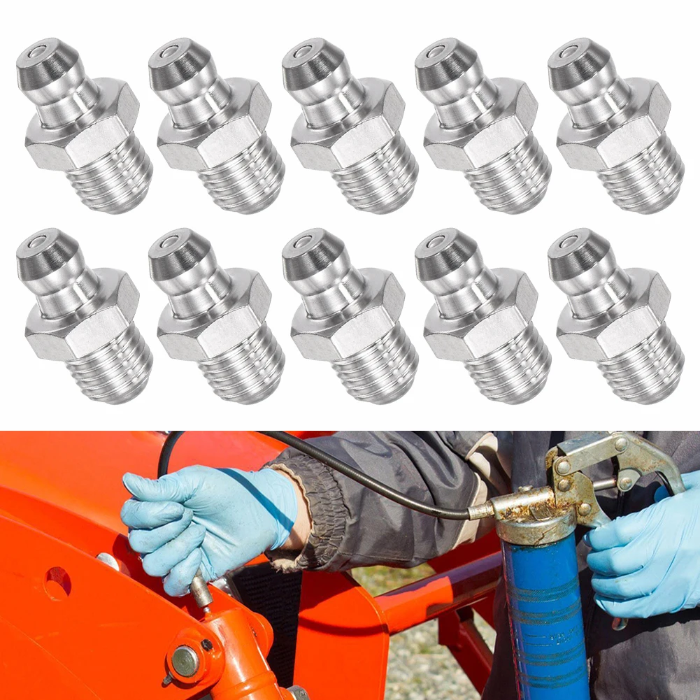 10pcs 201 Stainless Steel Straight Hydraulic Grease Fitting M8X1mm Thread Kit 18mm Height Grease Nipple Machine Tool Supplies
10pcs 201 Stainless Steel Straight Hydraulic Grease Fitting M8X1mm Thread Kit 18mm Height Grease Nipple Machine Tool Supplies