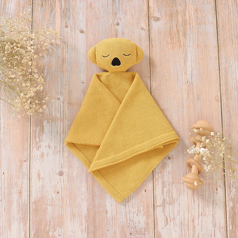 

Baby Appeased Towel Cotton Knitted Infant Girls Boys Comfort Washcloth Cute Koala Newborn Calm Blanket Kid Sleep Toy Bed 37*37CM