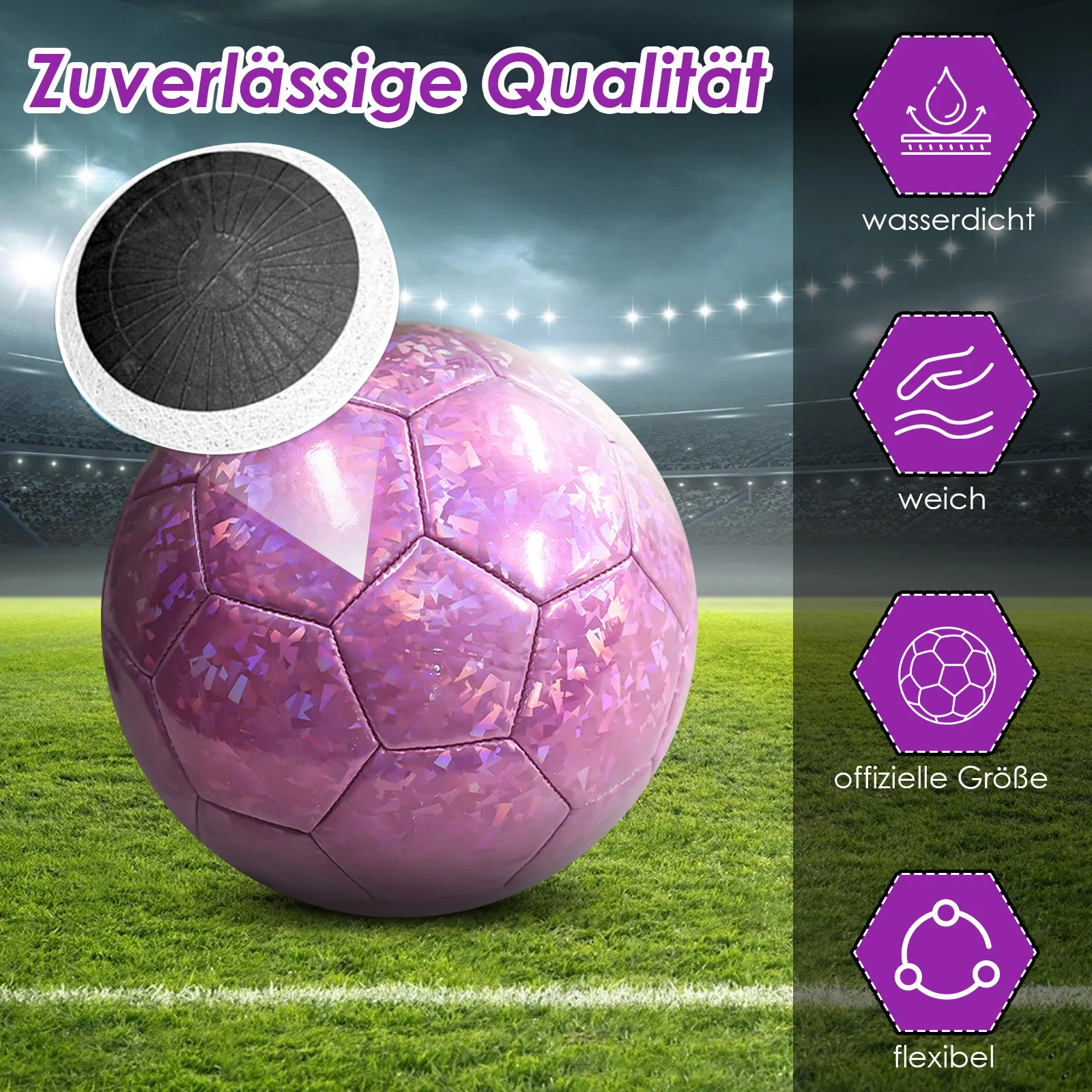 

Бесшовный футбольный мяч, размер 5, Стандартный Футбольный Мяч из ПУ для команды, футбольной лиги, уличные спортивные мячи высокого качества, Розовый Мяч