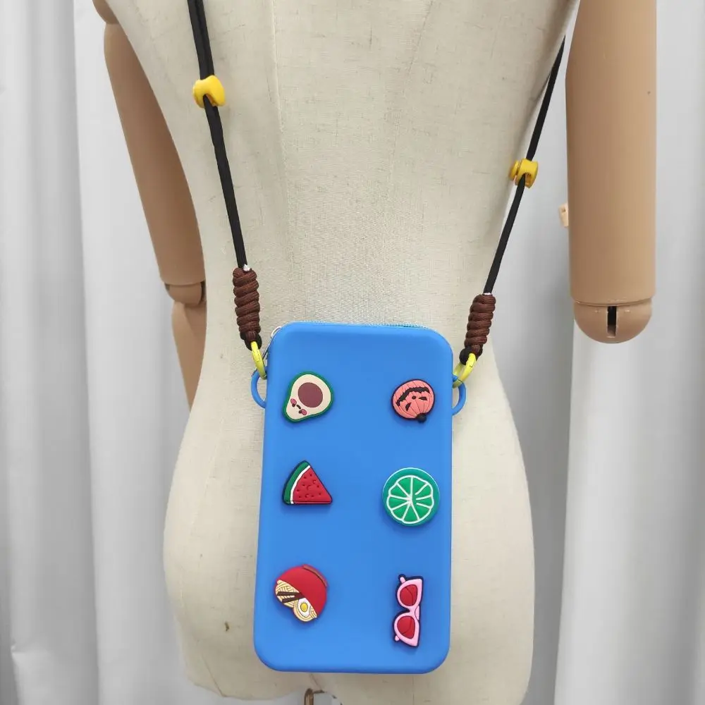Cute Silicone Crossbody Bag Waterproof Zipper Travel Phone Bag Solid Color Large Capacity Coin Purse Cute Silicone Crossbody Bag Waterproof Zipper Travel Phone Bag Solid Color Large Capacity Coin Purse