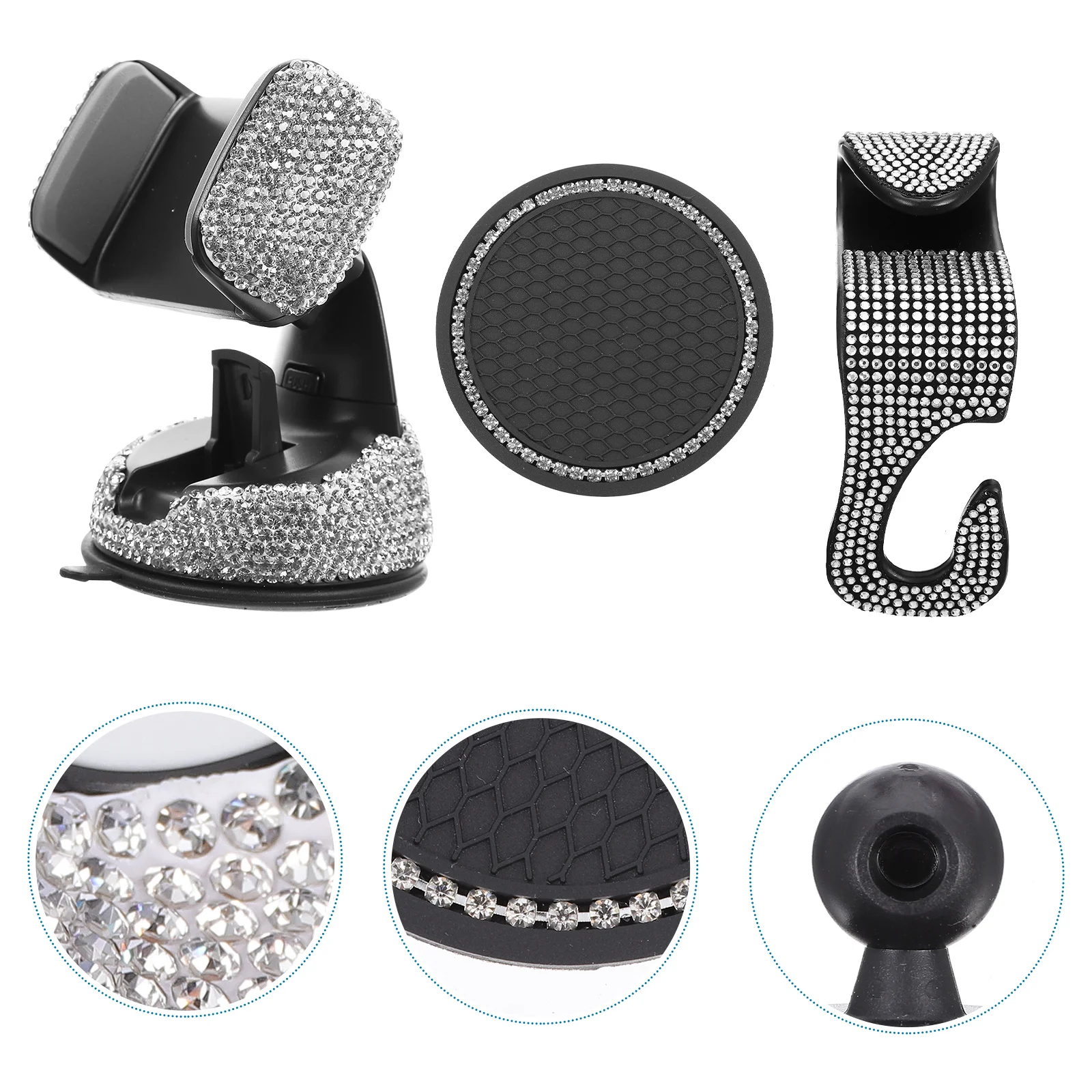 1 Set Car Accessories Rhinestone Ignition Button Ring Coaster Phone Mount Kit
1 Set Car Accessories Rhinestone Ignition Button Ring Coaster Phone Mount Kit