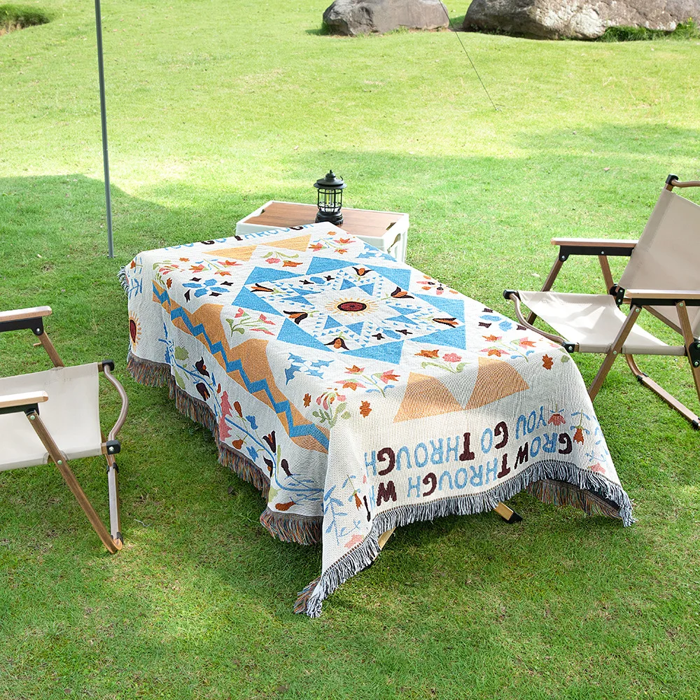 

Nordic Camping Blanket Bohemian Sofa Cover Indian Throw Blanket Outdoor Camping Cover Tablecloth Casual Bed Spread Tapestry