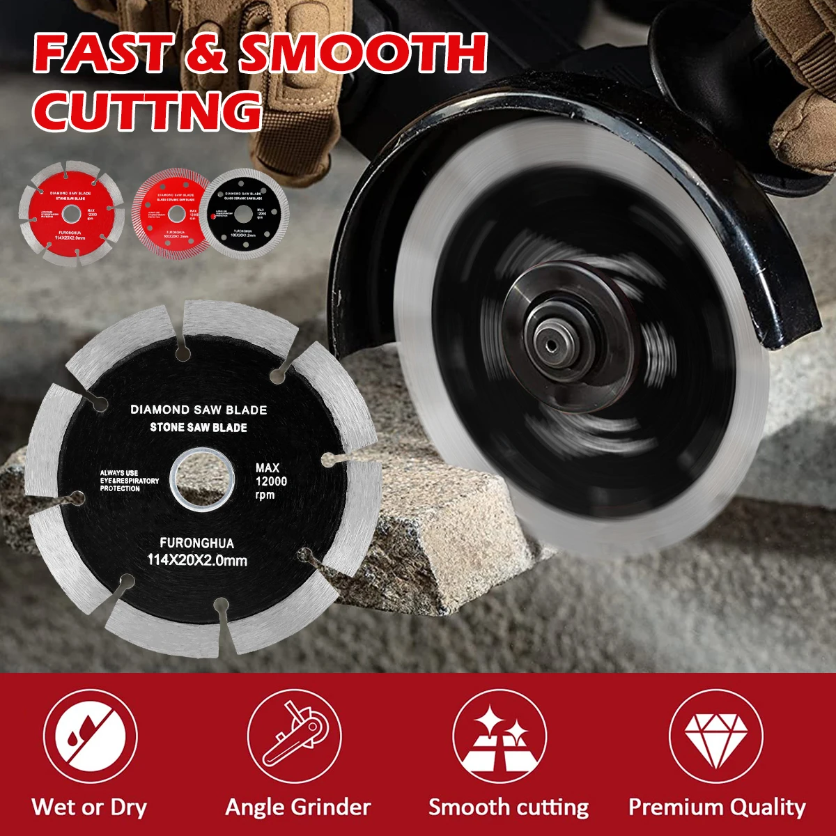 Diamond Saw Blade Super Thin Diamond Cutting Wheel Wet and Dry Angle Grinder Fast Clean Cutting Disc Wheel for Marble Granite 
Diamond Saw Blade Super Thin Diamond Cutting Wheel Wet and Dry Angle Grinder Fast Clean Cutting Disc Wheel for Marble Granite