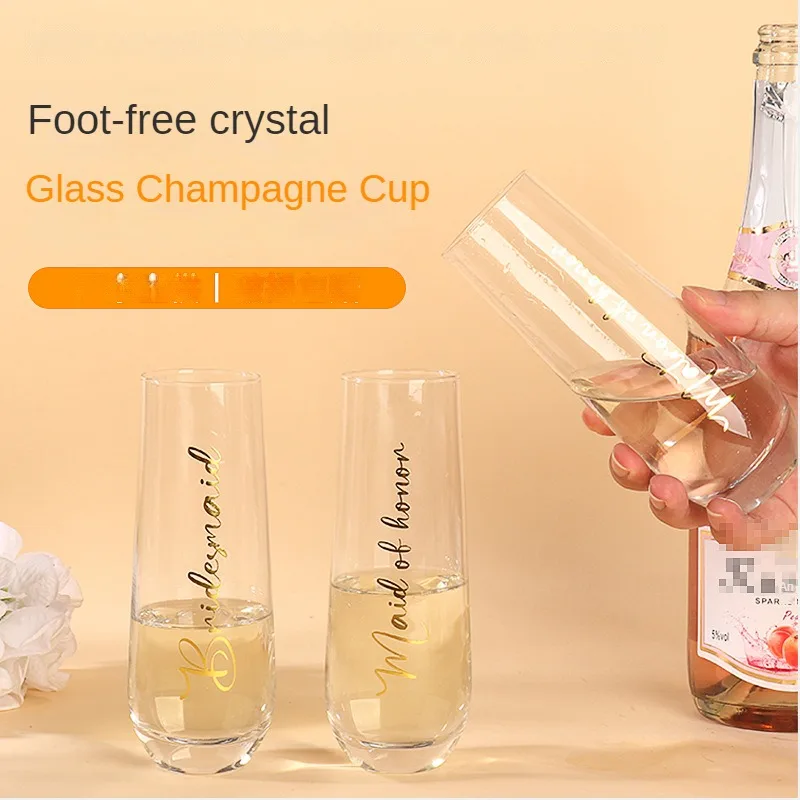 

Exquisite Stemless Crystal Glass Champagne Barware - Perfect Wedding Gift