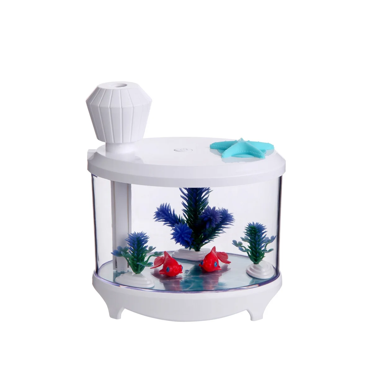 

Fish Tank Air Humidifier Diffuser Colorful Night Light DC5V USB Mini Mist Maker 460ML Water Diffuser White