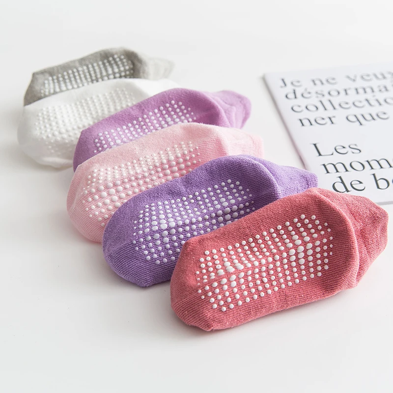 

Носки-лодочки нескользящие для мальчиков и девочек, хлопковые короткие носки с резиновыми вставками, для пола, четыре сезона, 0-6 лет, 6 пар