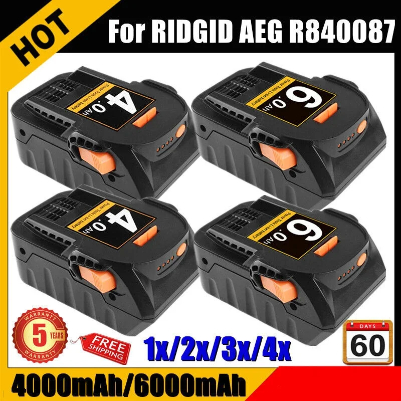 Литий-ионный аккумулятор 18 в, 6,0 Ач для RIDGID AEG R840087 R840085 L1815R L1850R L1830R R840083, беспроводной электроинструмент
Литий-ионный аккумулятор 18 в, 6,0 Ач для RIDGID AEG R840087 R840085 L1815R L1850R L1830R R840083, беспроводной электроинструмент