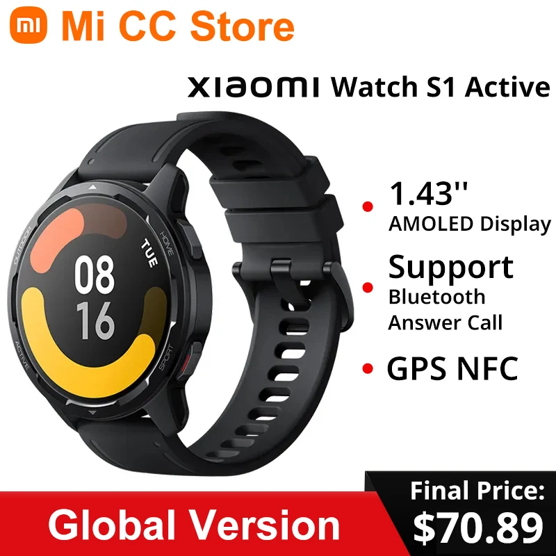 Global Version Xiaomi Mi Watch S1 Active Blood Oxygen 1.43'' AMOLED 60Hz Screen Bluetooth Answer Call GPS NFC Sport Smartwatch
Global Version Xiaomi Mi Watch S1 Active Blood Oxygen 1.43'' AMOLED 60Hz Screen Bluetooth Answer Call GPS NFC Sport Smartwatch