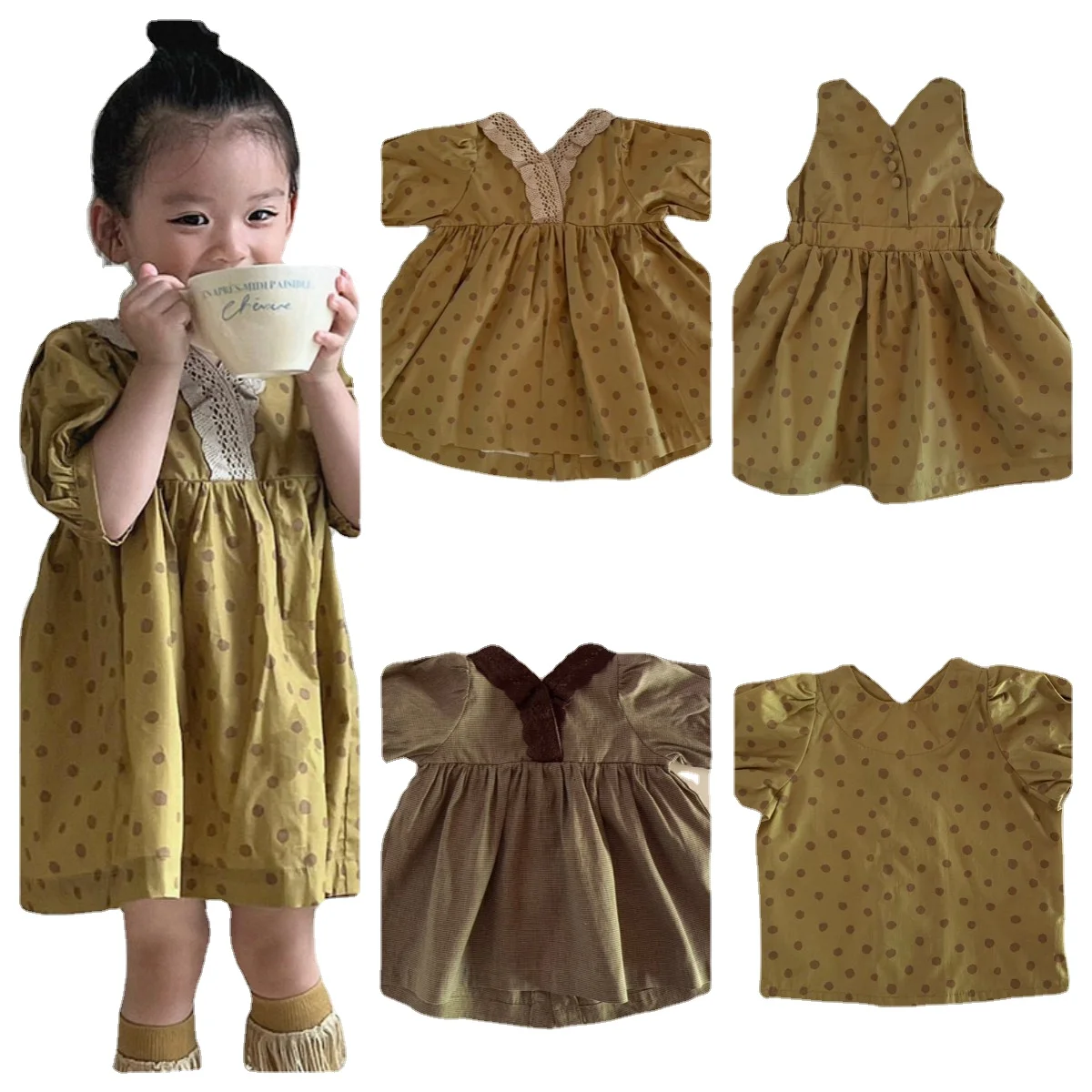 Baby Girl Dress 2023 New Brand Kids Clothes Cotton Linen Lace Dress Puff Sleeve Top for Children
Baby Girl Dress 2023 New Brand Kids Clothes Cotton Linen Lace Dress Puff Sleeve Top for Children