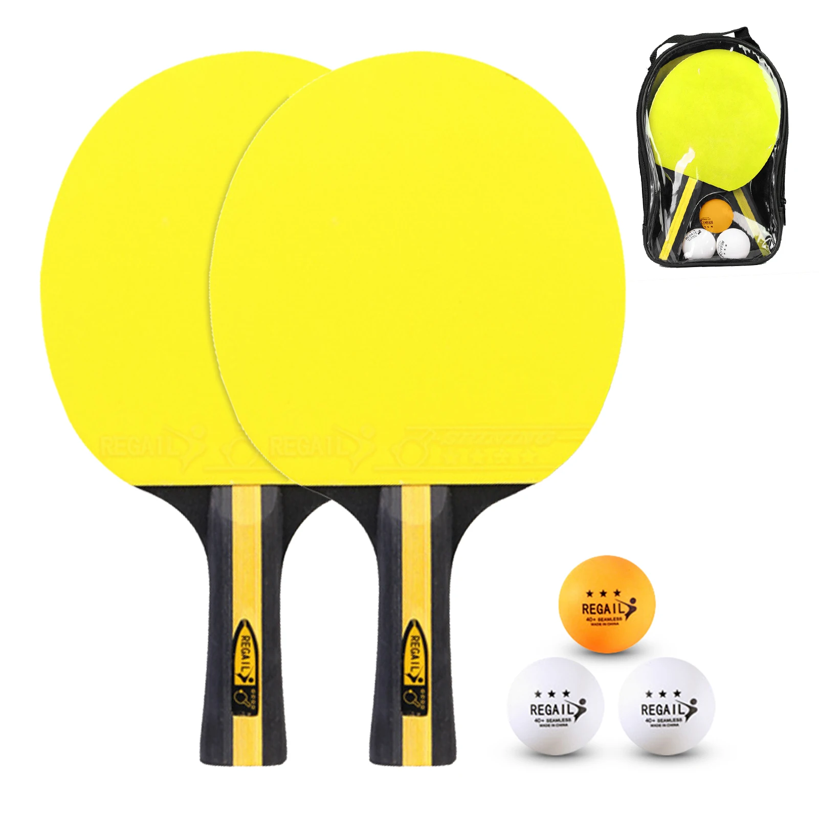 

Ping Pong Paddles and Table Tennis Set Pack of 2 Ping Pong Rackets with 3 Balls and Carry Bag for Beginners Boys Girls 4 Colors