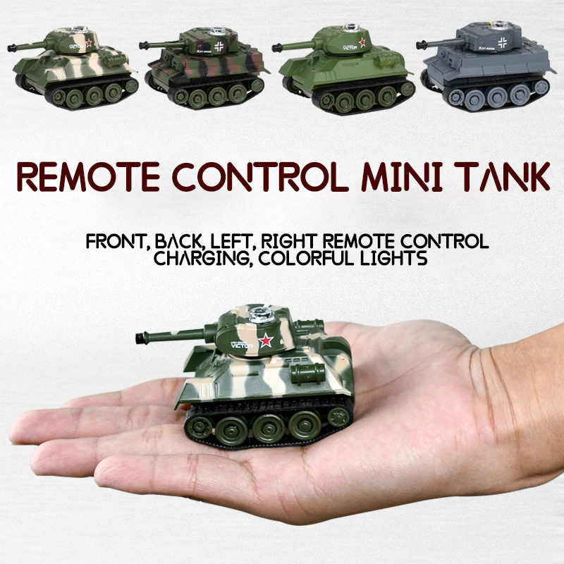 

Mini RC Tank Model Electronic Radio Control Vehicle Portable Toys 4CH Pocket Military Battle Simulation Gifts Toy for Boys