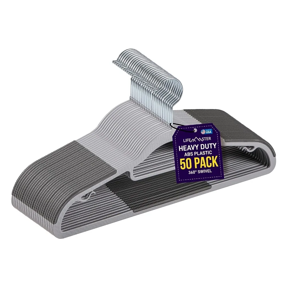 Durable Non-Slip Clothes Hangers - Premium Set of 80 Sturdy Gray Plastic with Smooth 360° Swivel Hooks & Built-In Accessories
Durable Non-Slip Clothes Hangers - Premium Set of 80 Sturdy Gray Plastic with Smooth 360° Swivel Hooks & Built-In Accessories