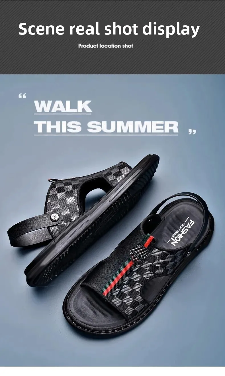 Men's Casual Soft Bottom Sandals 2023 Summer New Style Two-Use Genuine Leather Breathable Anti-Slip Outer Wear Trendy Men's Casual Soft Bottom Sandals 2023 Summer New Style Two-Use Genuine Leather Breathable Anti-Slip Outer Wear Trendy