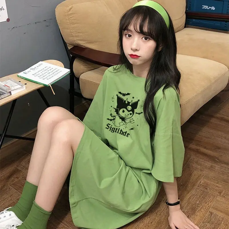 Kawaii Sanrio Kuromi Nightdress Female Summer Short Sleeve Cartoon Big Size Cute Girl Fashion High Appearance Level Home Wear
Kawaii Sanrio Kuromi Nightdress Female Summer Short Sleeve Cartoon Big Size Cute Girl Fashion High Appearance Level Home Wear