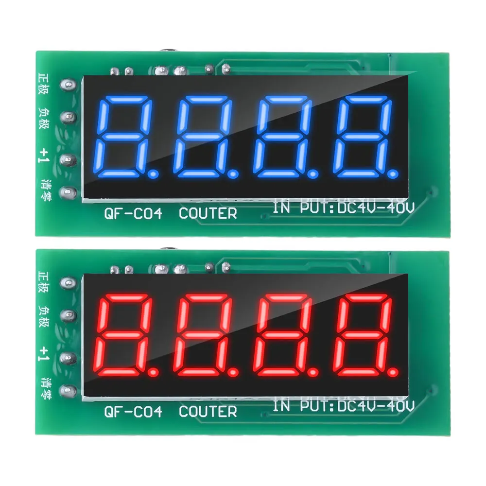 

DC 4-40V Counter Module High Quality Wide Voltage 4-Digit Digital Display Counter Module with Memory Function