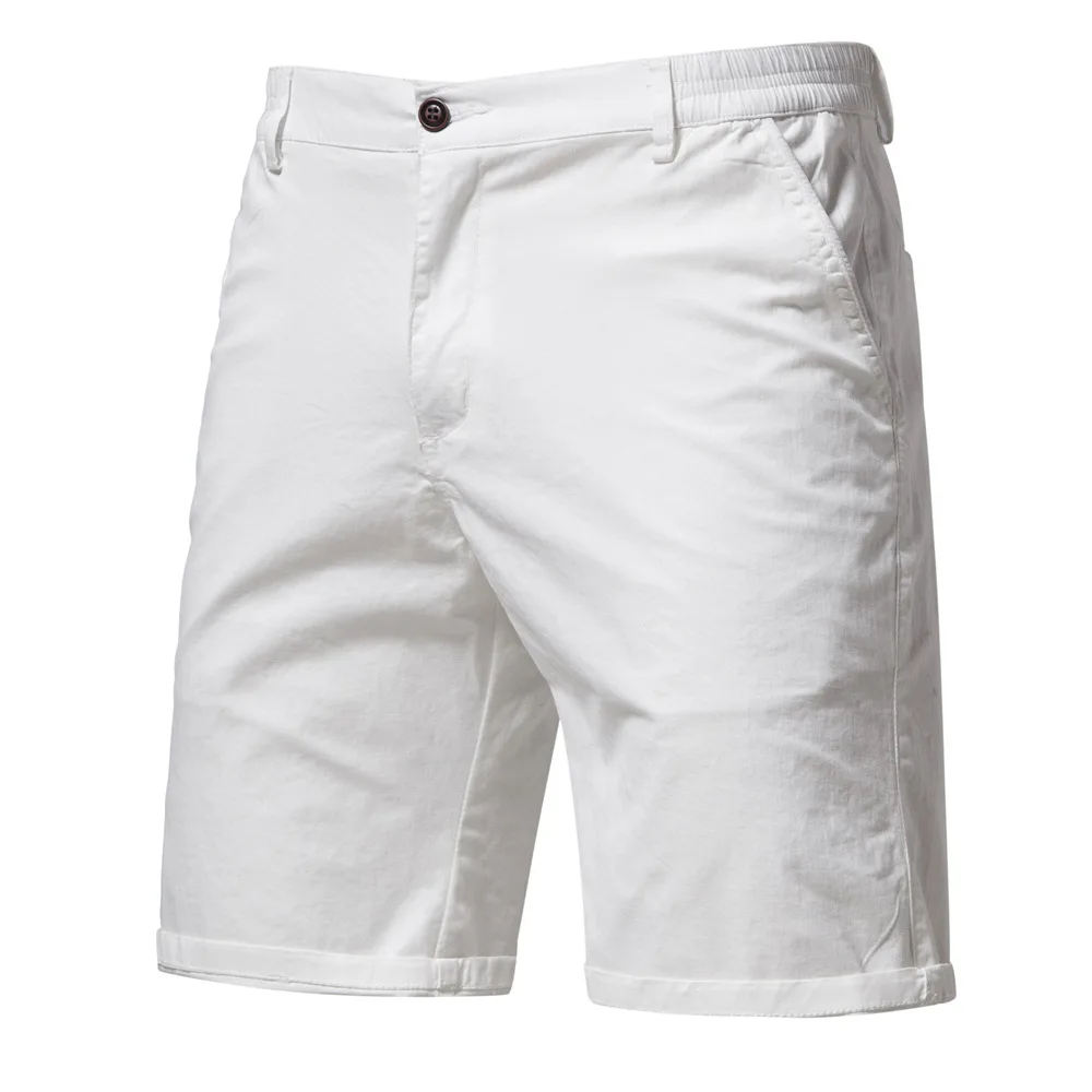

Летние Новые 100% хлопковые белые спортивные шорты Y2K, мужские повседневные деловые шорты-карго с эластичным поясом