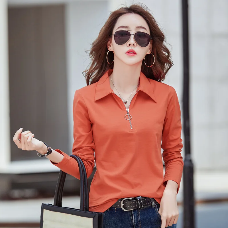 WENWEN Long Sleeve T Shirt Women Cotton Korean Style Slim Woman Clothes Fall 2021New Zipper Tops T-Shirt Womens Tee Shirt Femme
WENWEN Long Sleeve T Shirt Women Cotton Korean Style Slim Woman Clothes Fall 2021New Zipper Tops T-Shirt Womens Tee Shirt Femme